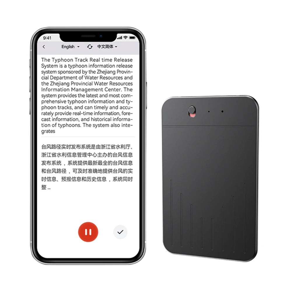 AI Voice Recorder Support 80+ Languages AI Notetaking Device Voice To Text Recorder Audio Dictaphone for Lectures Meetings Calls