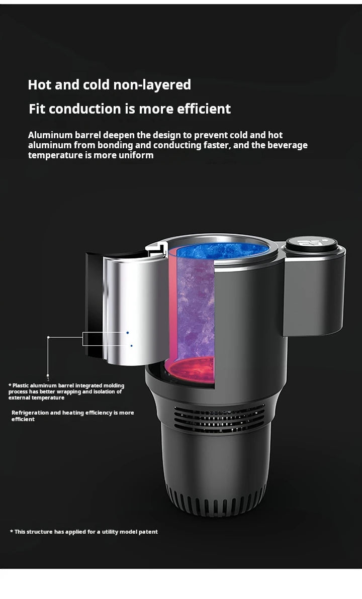 2 In 1 Car Cup Mug Holder DC 12V Warmer Smart Car Cup Car Heating Cooling Cup Touch Screen Office Cup Mug Holder for Home Travel