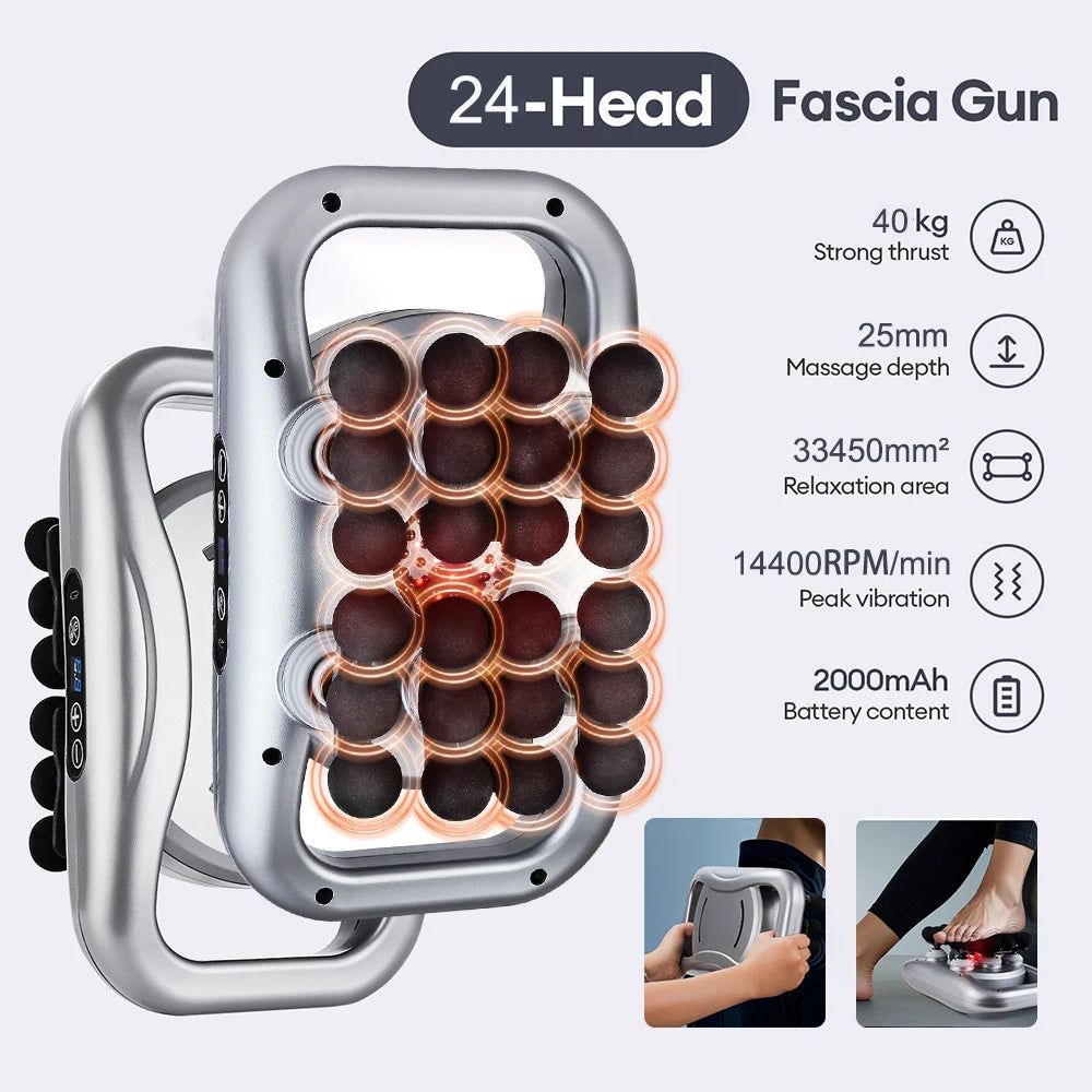 Six-head Fascia Gun High Frequency Vibration Waist Shoulder Back Leg Deep Tissue Body Massage Machine