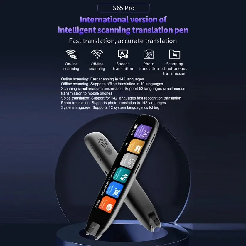 142 Languages WIFI Scan Translation Pen Scanning Smart Voice Translator S65 Pro Translation Pen For Business Travel Abroad