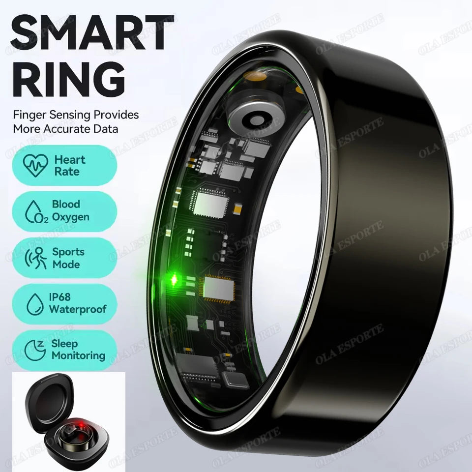 For  Smart Ring Men Women Bluetooth Monitor Blood HeartRate Blood Oxygen Monitor Smartring MultiSport 5ATM Waterproof 2025