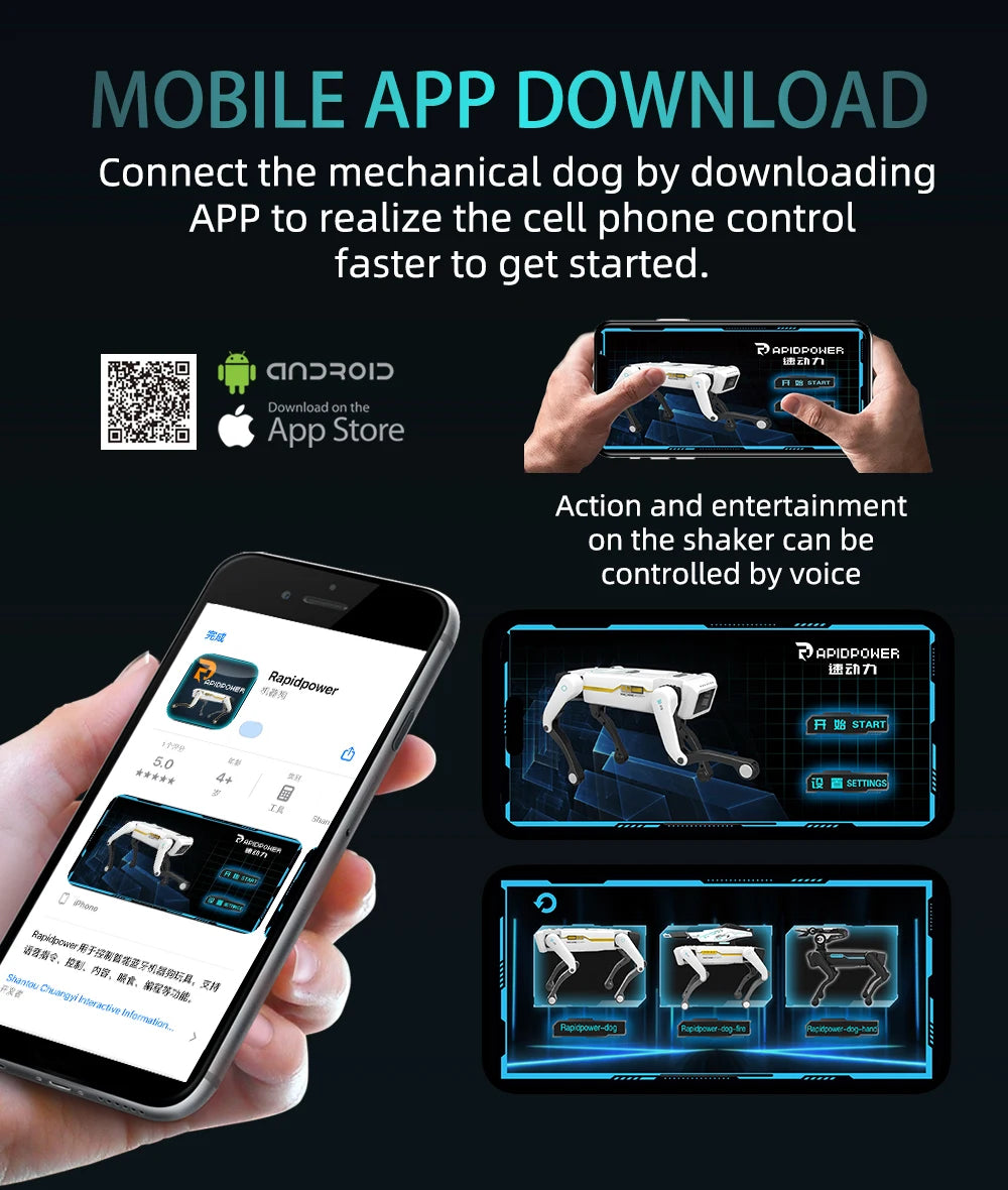 Teeggi Electric RC Intelligent Robot Dog Multifunction RC Mechanical Dog with turret Educational Toy Bionic Smart Robot Toy Gift