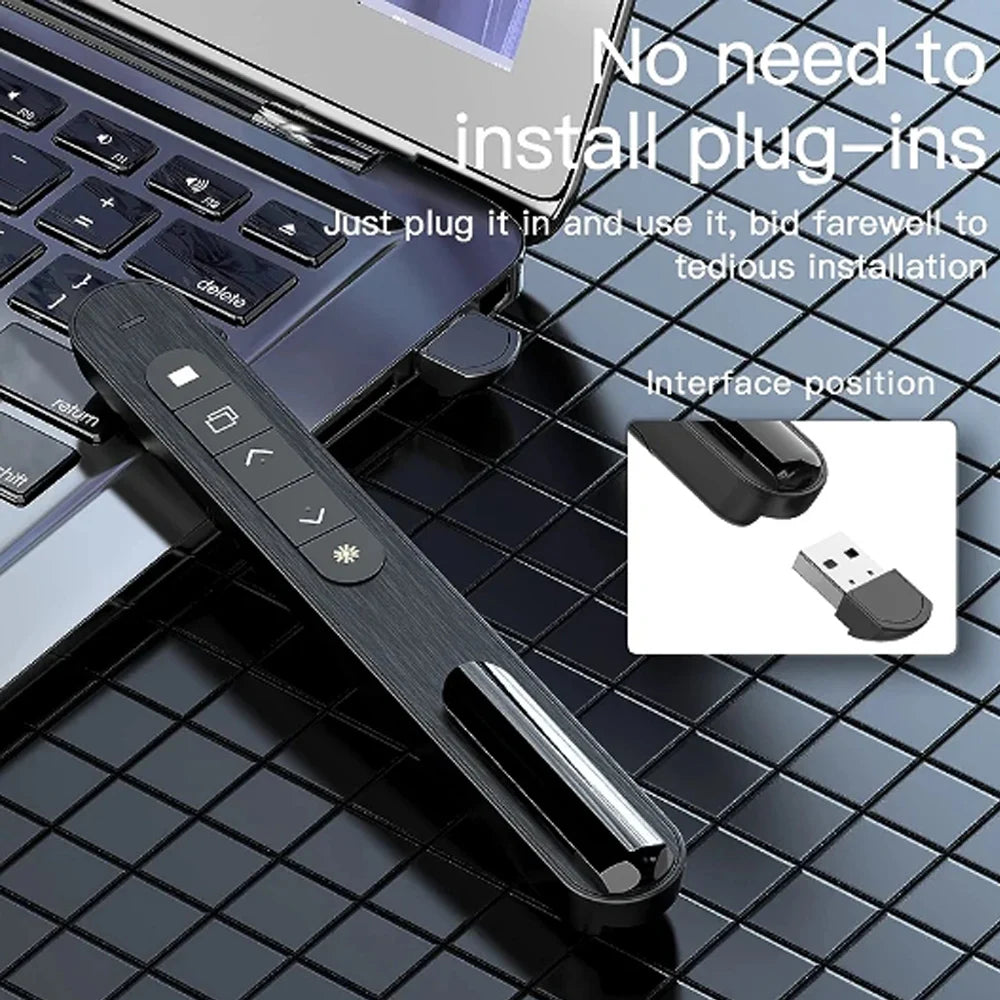 Wireless Presenter Pointer Flip Pen RF 2.4G USB Smart Page Red Light Turning Pen For PPT Powerpoint Presentation Slide Advancer