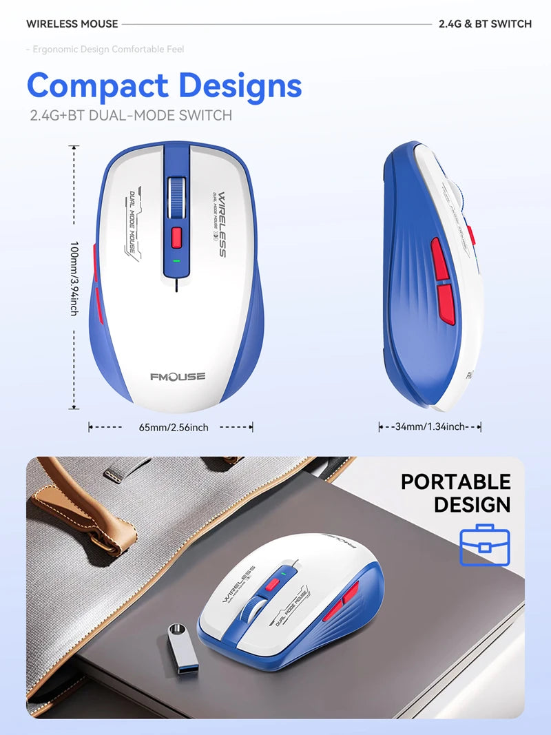 Xiaomi M303L Bluetooth Wireless Mouse 2.4G Dual Mode 1600 DPI Silent Tablet Notebook PC Office Portable Mouse For Android ios