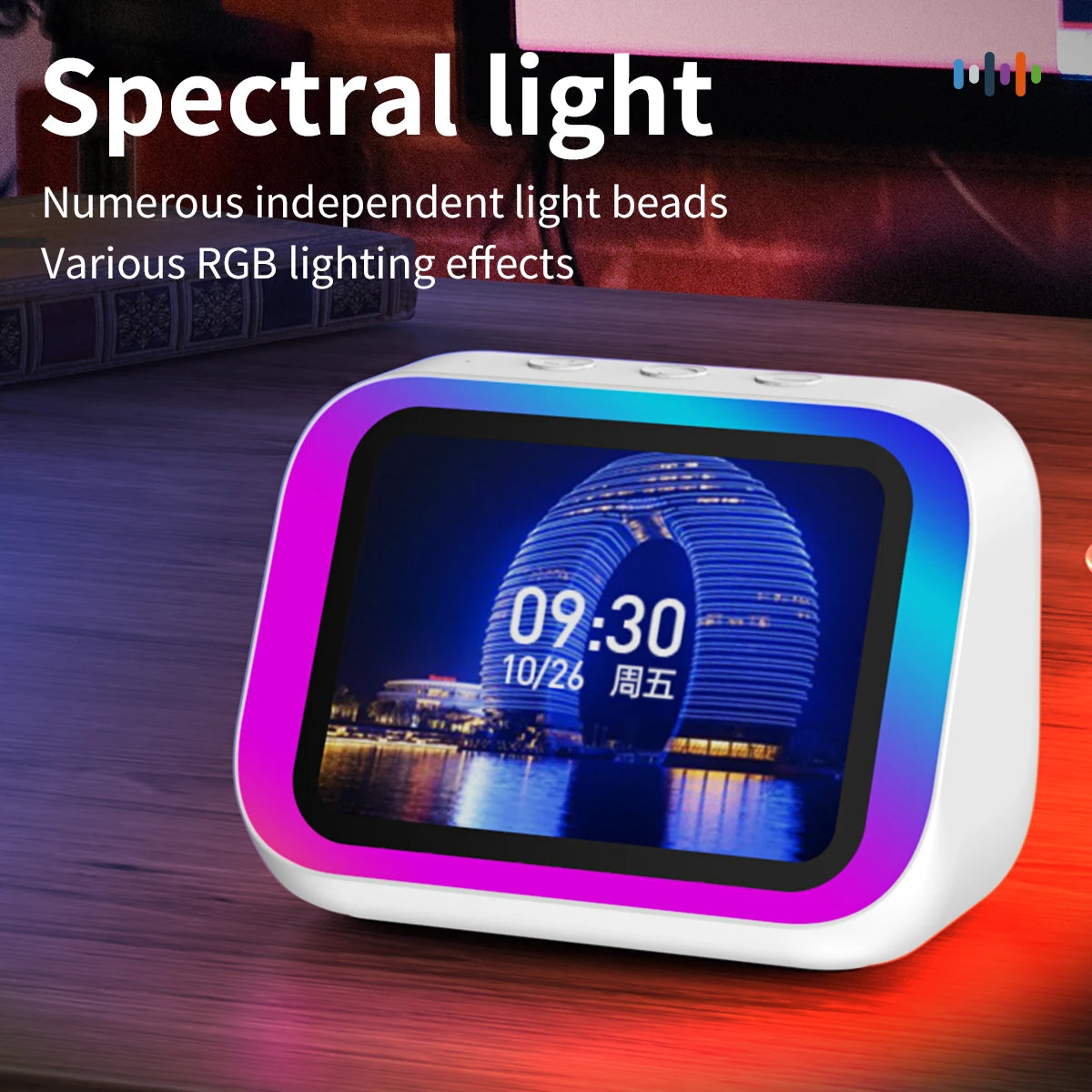 Smart Bluetooth Speaker Lntelligent Large-Screen Weather Temperature Display Table Speaker Clock Bedroom Decor  Voice Assistant