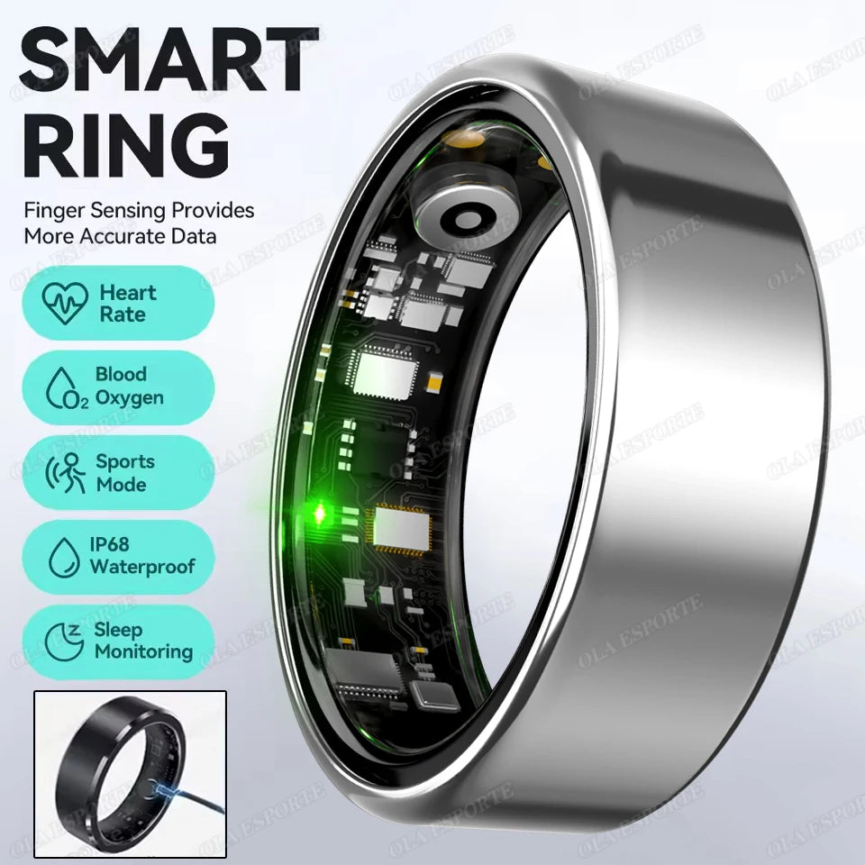 For  Smart Ring Men Women Bluetooth Monitor Blood HeartRate Blood Oxygen Monitor Smartring MultiSport 5ATM Waterproof 2025
