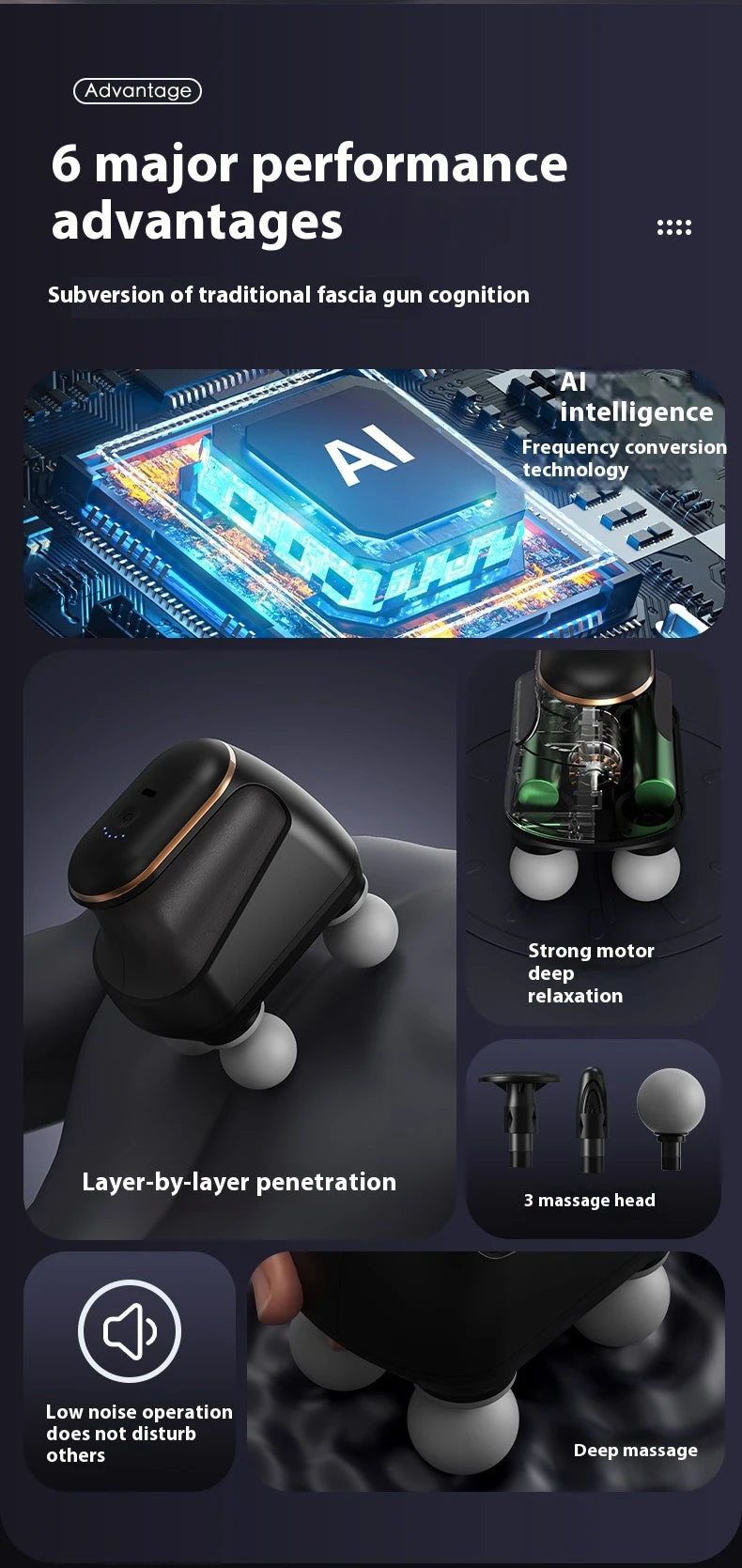 Handheld massager Deep Tissue Body Massage Muscle Massager Tool for Easing Shoulder Back TensionChiropractic Myofascial Release