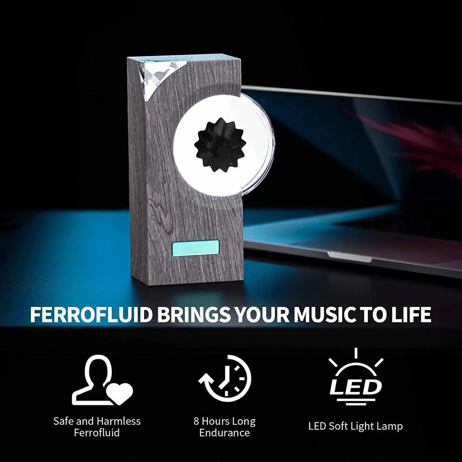 New Dancing Ferrofluid with Music Rhythm, Ferrofluid Speaker Music Mate/Sound Partner, Ferrofluid Display Lamp, Magnet Liquid To