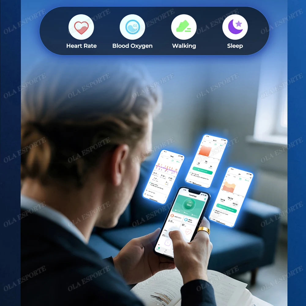 For  Smart Ring Men Women Bluetooth Monitor Blood HeartRate Blood Oxygen Monitor Smartring MultiSport 5ATM Waterproof 2025