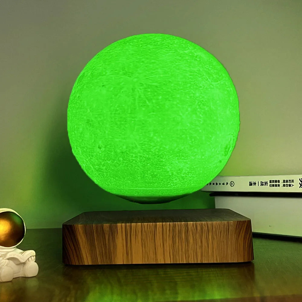 Creative 3D Magnetic Levitation RGB Moon Lamp Rotating  LED Night Light For Home Decoration Gift Atmosphere Moon Floating Lamp