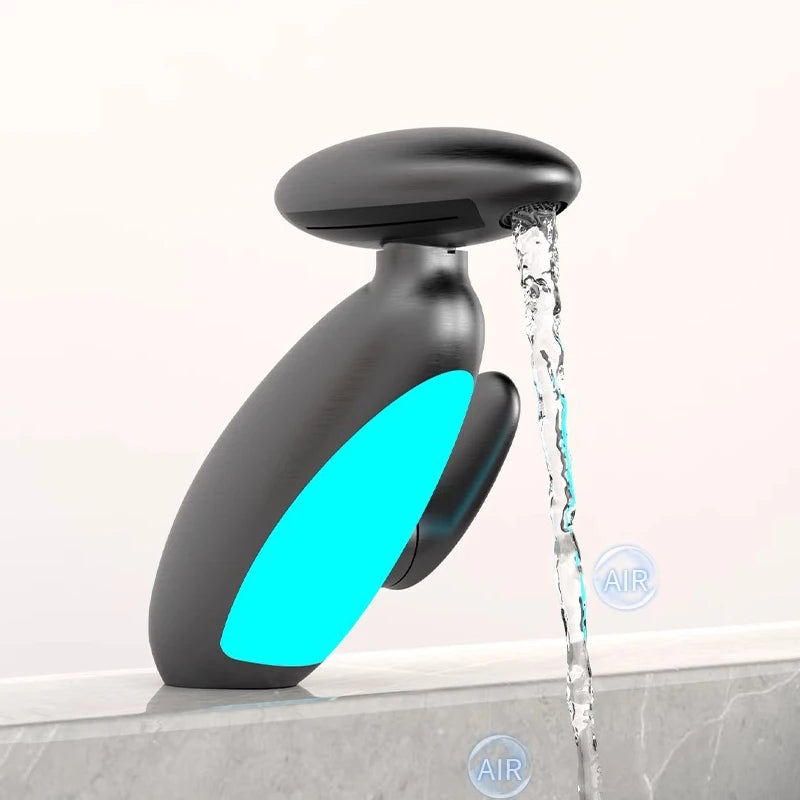 Bathroom Pull Out Faucet Washbasin Sink Hot Cold Pull Out Mixer Tap Deck Mount Basin Ambient Light Modern Atmosphere Faucets Tap