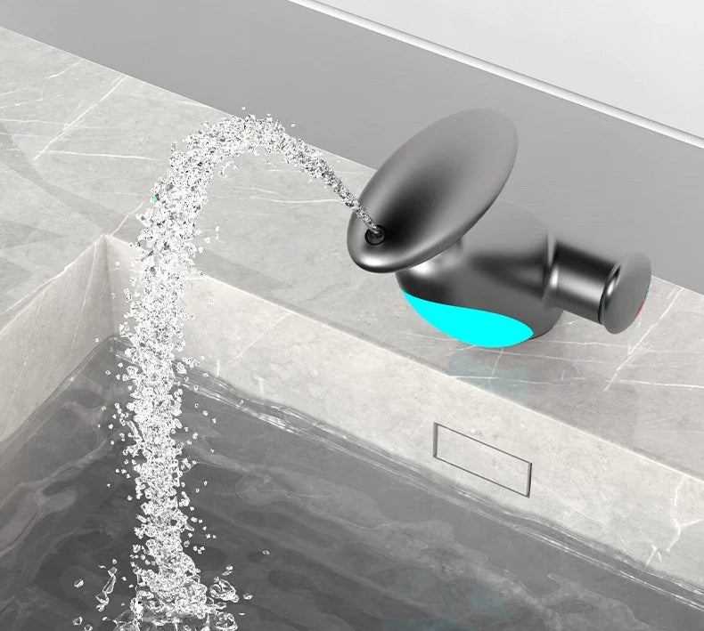 Bathroom Pull Out Faucet Washbasin Sink Hot Cold Pull Out Mixer Tap Deck Mount Basin Ambient Light Modern Atmosphere Faucets Tap