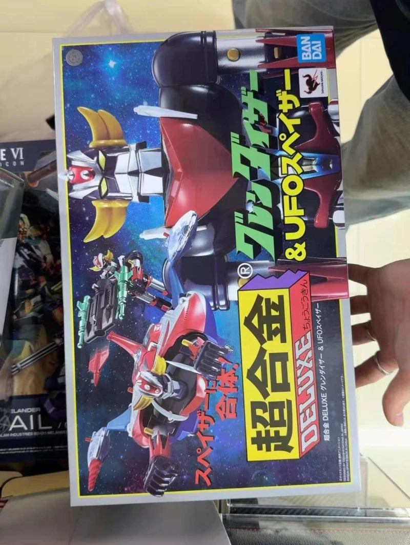 100%Original in Stock Bandai CHOGOKIN GRENDIZER & SPAZER UFO SET 1975 Replica ROBOT NUMBER 329 Anime Character Model Collection