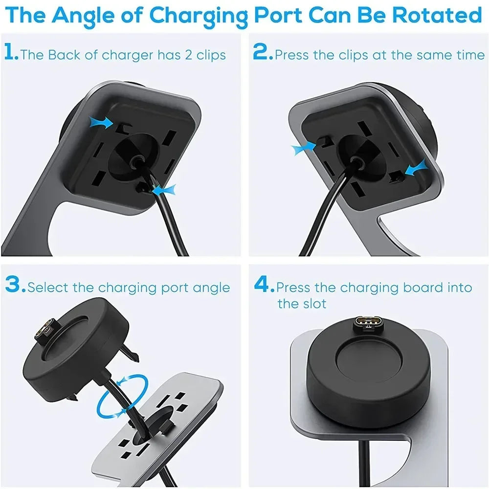 Charger Stand for Garmin Venu 3S & Fenix 7X Charging/ Vivoactive 3 4 4S Cable Dock Cord for Fenix 5 5X Plus 6 6X 6s/ Instinct2