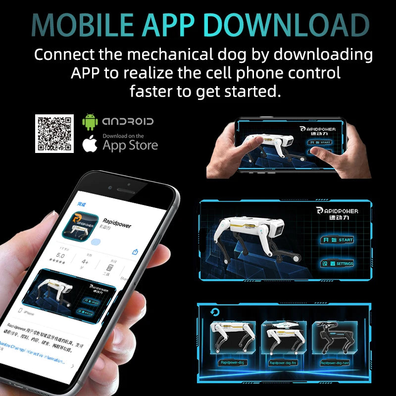 Teeggi Electric RC Intelligent Robot Dog Multifunction RC Mechanical Dog with turret Educational Toy Bionic Smart Robot Toy Gift