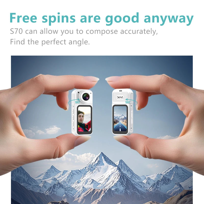 Xiaomi S70 Mini Recorder 2.7K Finger Action Camera Lightweight POV With Magnetic Belt 1.47 inch IPS Screen Bicycle Vlog Pet Cam