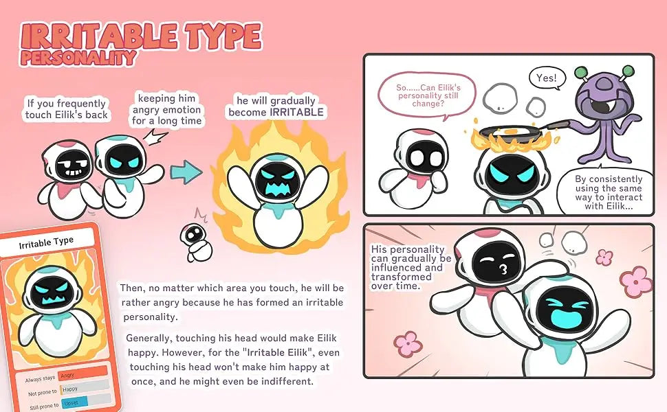 Eilik A Cute Robot Pets Toys with Abundant Emotions Animations and Mini Games Your Perfect Desk Touch Interactive Companion