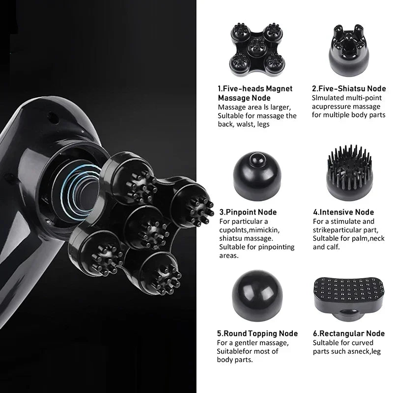 2025 NEW Electric Handheld Dolphin Massage Stick Shoulder Neck Tapping Cervical Spine Waist Legs Whole Body Meridian Relaxation