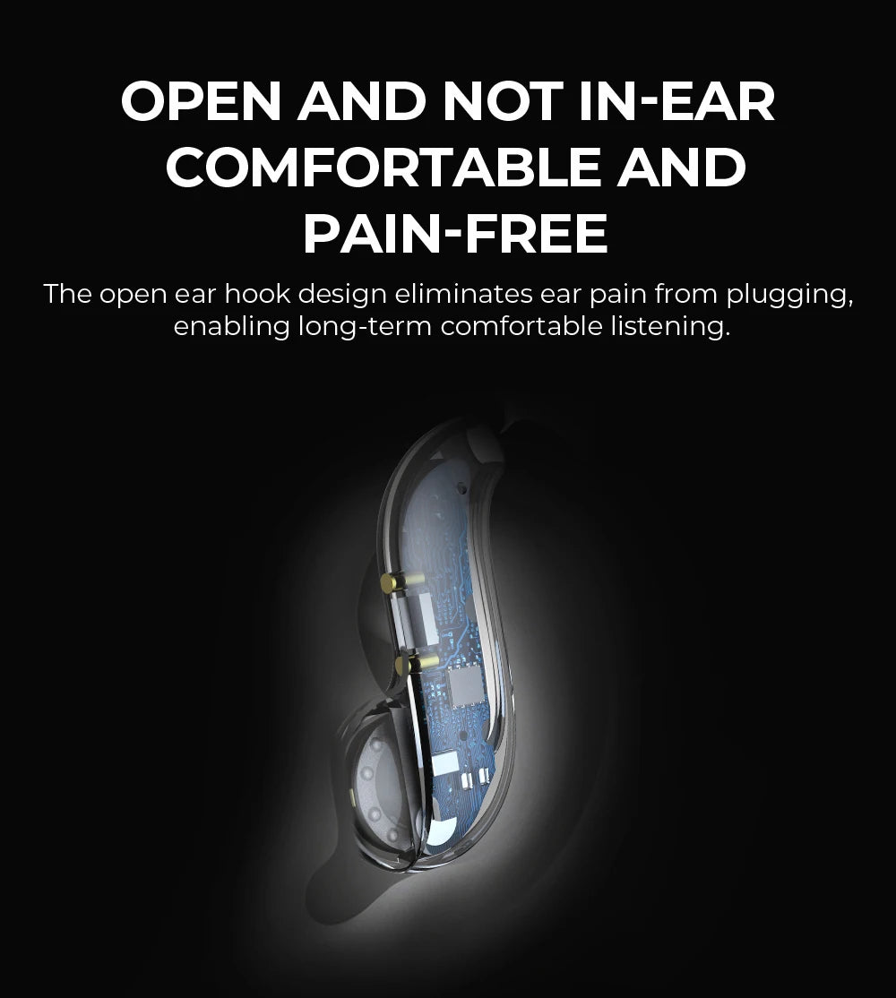 Translator HTC NE23 OWS Wireless Headphones 6.0 Translation Earphones Dual Noise Reduction Calls IP55 Professional Protection