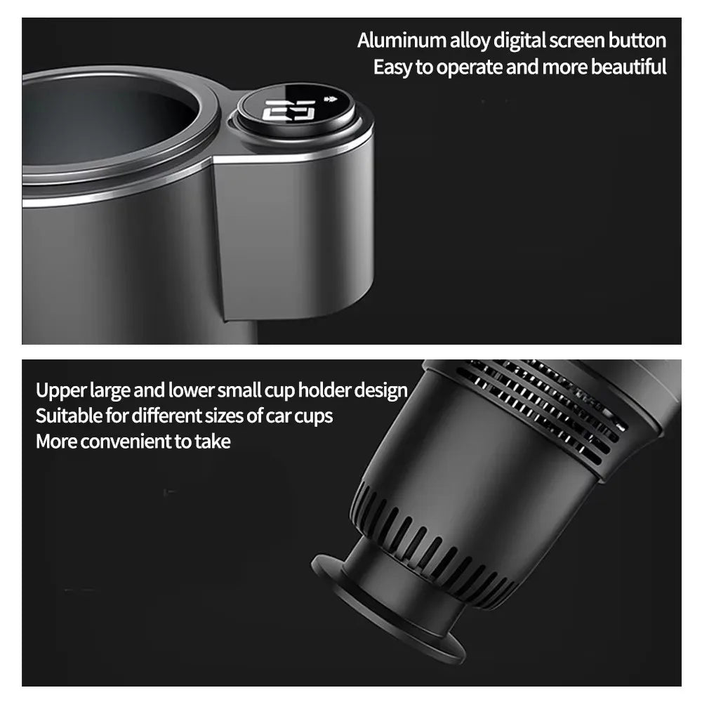 2 In 1 Car Cup Mug Holder DC 12V Warmer Smart Car Cup Car Heating Cooling Cup Touch Screen Office Cup Mug Holder for Home Travel