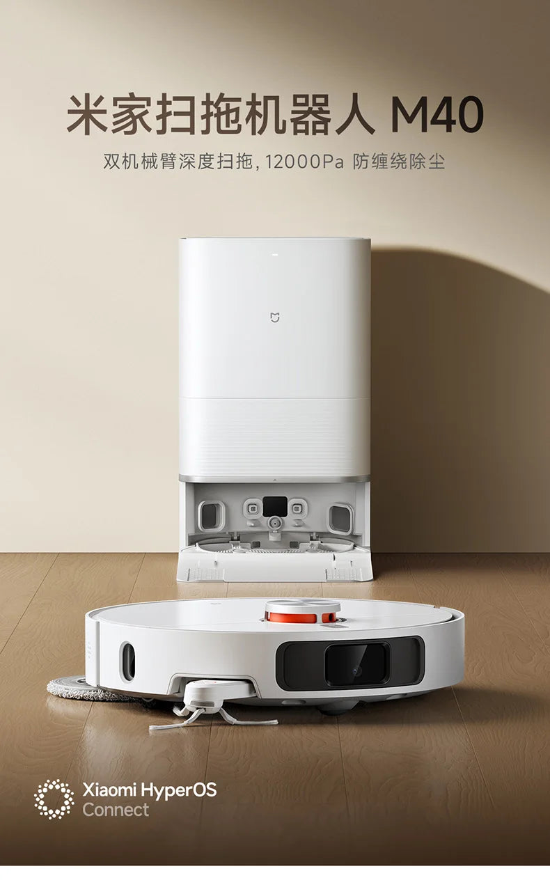 Xiaomi Mi Home Robotic Vacuum Cleaner M40,M40S with Mechanical Arm Sweeping and Mopping Intelligent Appliance