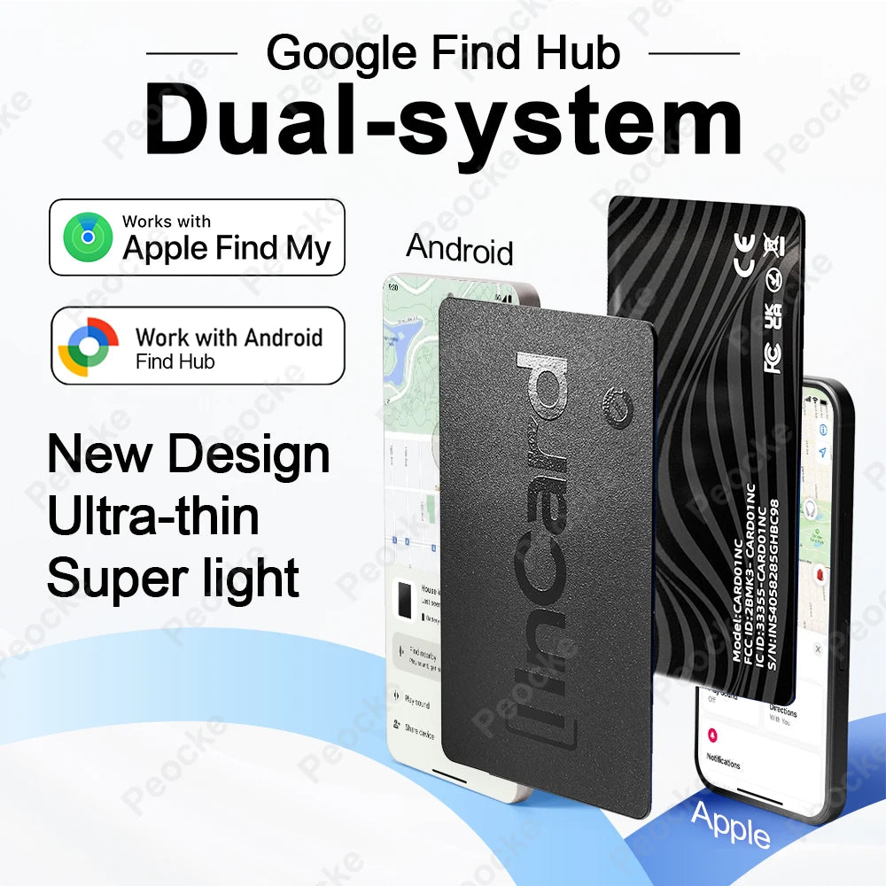 Wallet Anti-loss Card Location Tracking GPS Smart Tag for Android Key Luggage Finder With iPhone Find My App Bluetooth Device