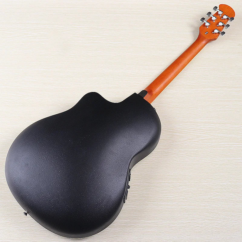 Electric Acoustic Guitar 6 Strings Round Back Ovation Model Brown 41 Inch Acoustic Guitar Cutaway Design Electric Folk Guitar