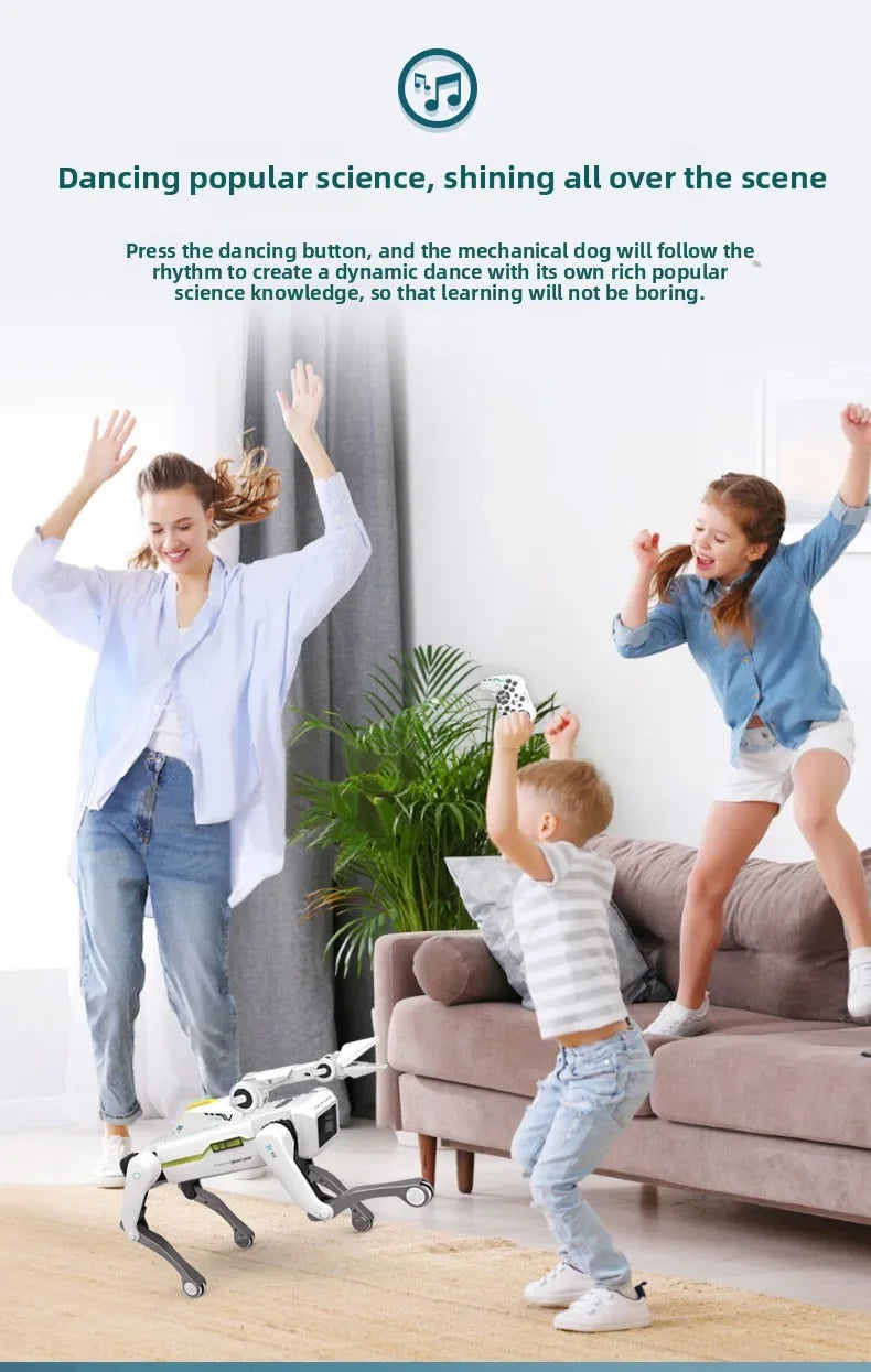 Teeggi Electric RC Intelligent Robot Dog Multifunction RC Mechanical Dog with turret Educational Toy Bionic Smart Robot Toy Gift