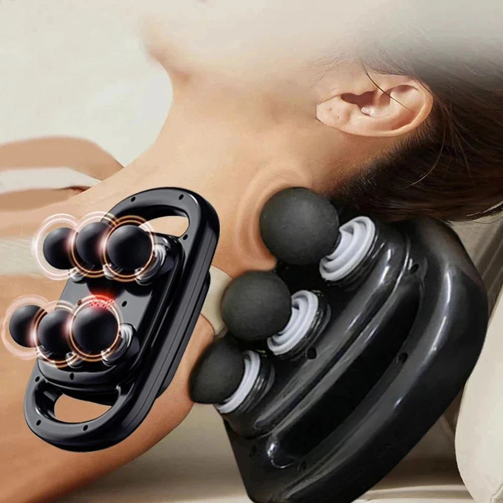 6 Head Massage Gun for Muscle Relief Deep Tissue Percussion for Neck Cervical Spine  Full Body