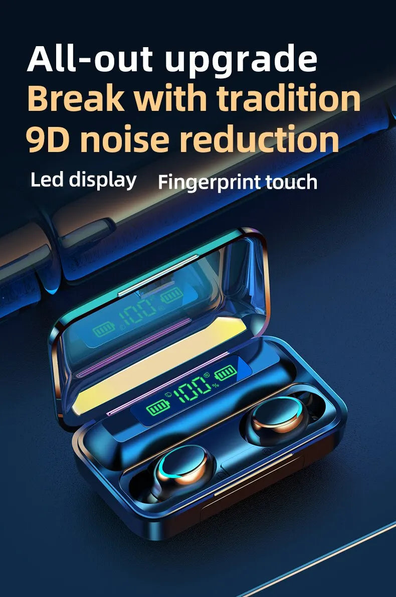 F9 Mini Bluetooth 5.0 Wireless Earphone Headphones Noise Reduction Sport Game Sleep Bluetooth Earbuds HIFI Stereo Music Headset