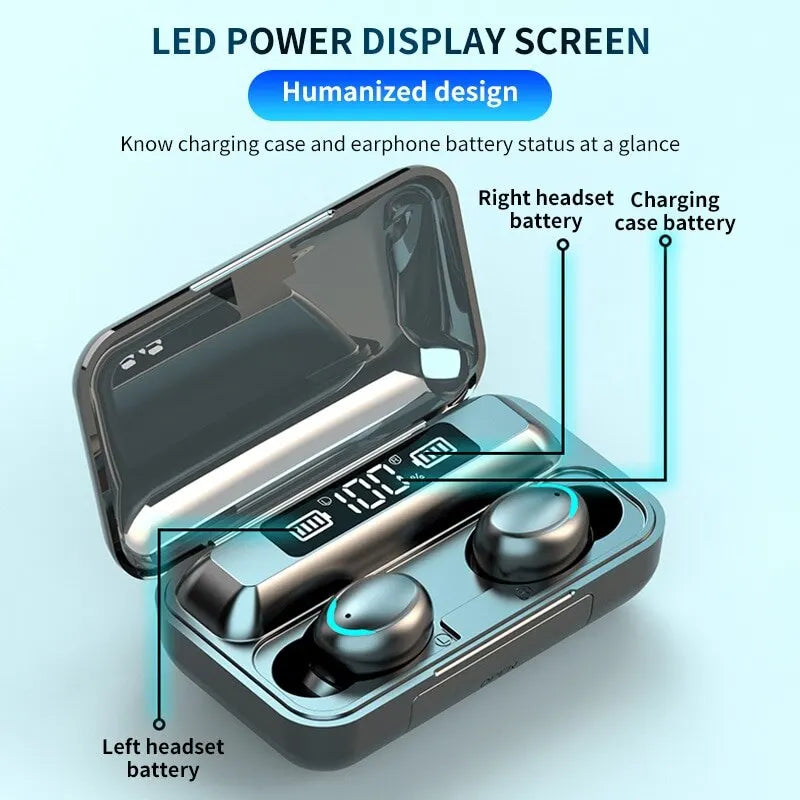 F9 Mini Bluetooth 5.0 Wireless Earphone Headphones Noise Reduction Sport Game Sleep Bluetooth Earbuds HIFI Stereo Music Headset