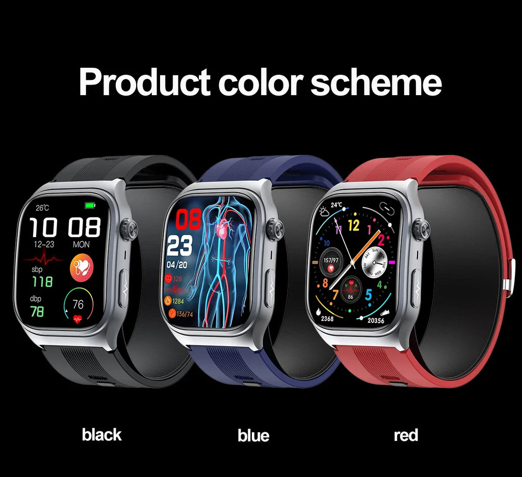 New Precise Detection Blood Pressure Smart Watch Air Pump Airbag Heart Rate ECG Health Bracelet BT Call Watches Men For Xiaomi