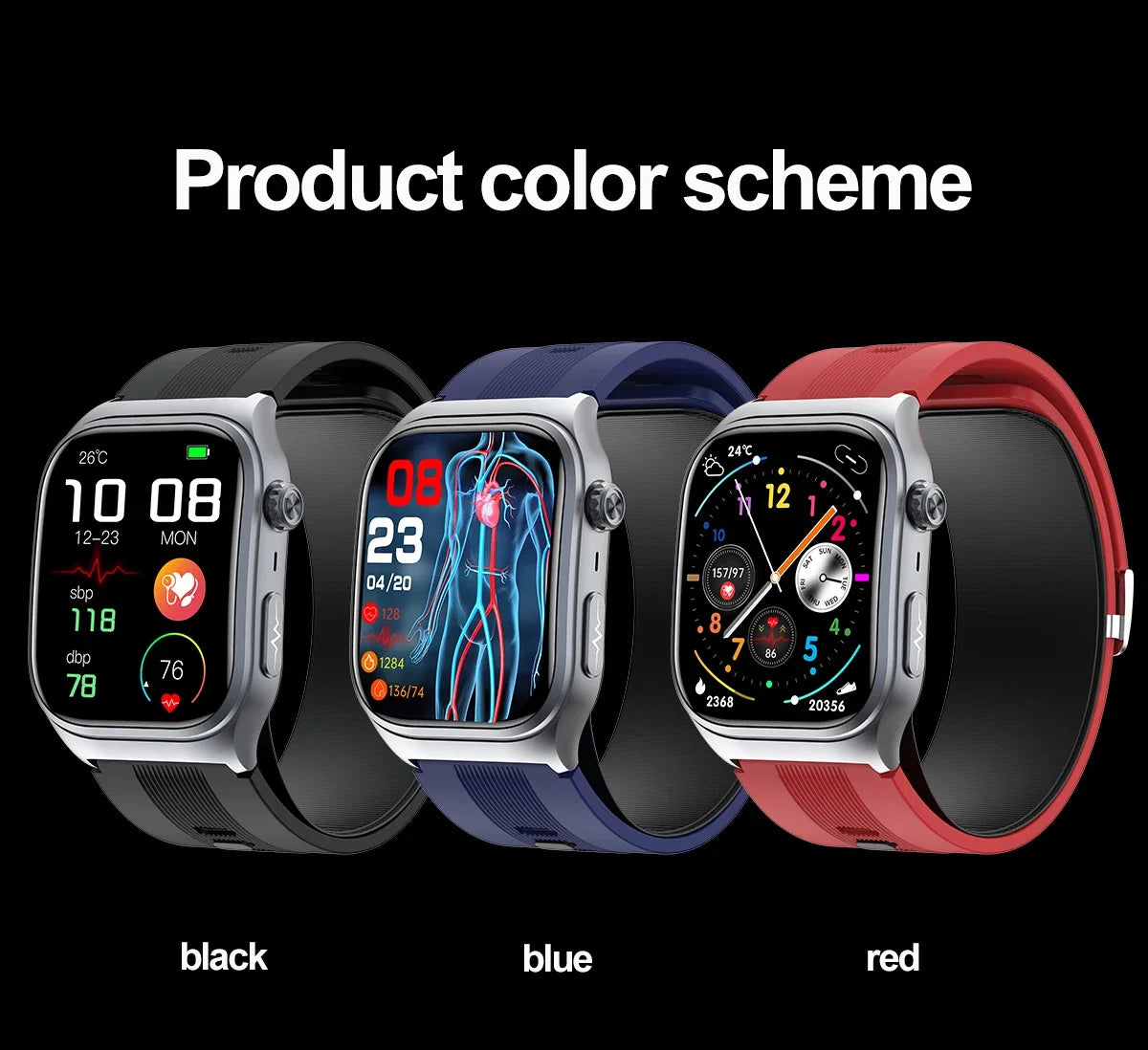New Precise Detection Blood Pressure Smart Watch Air Pump Airbag Heart Rate ECG Health Bracelet BT Call Watches Men For Xiaomi