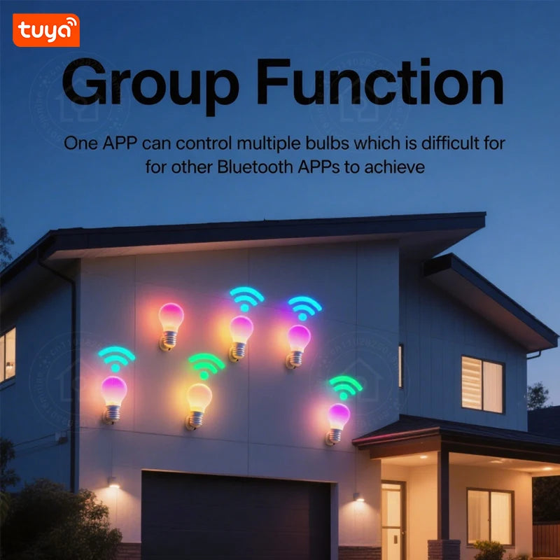Tuya Smart LED Bulb E27 Smart Life APP Control Dimmable Light Bluetooth RGB Lamp 220-240V Bedroom Decoration Party Lighting 9W