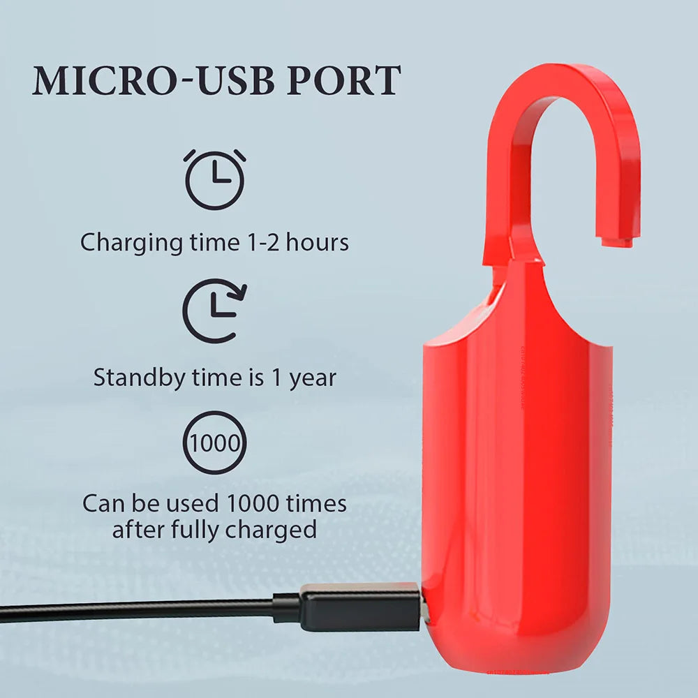 Smart Fingerprint Padlock for Locker Small Rechargeable Fingerprint Lock Keyless Biometric Thumbprint Padlock Locker Suitcase