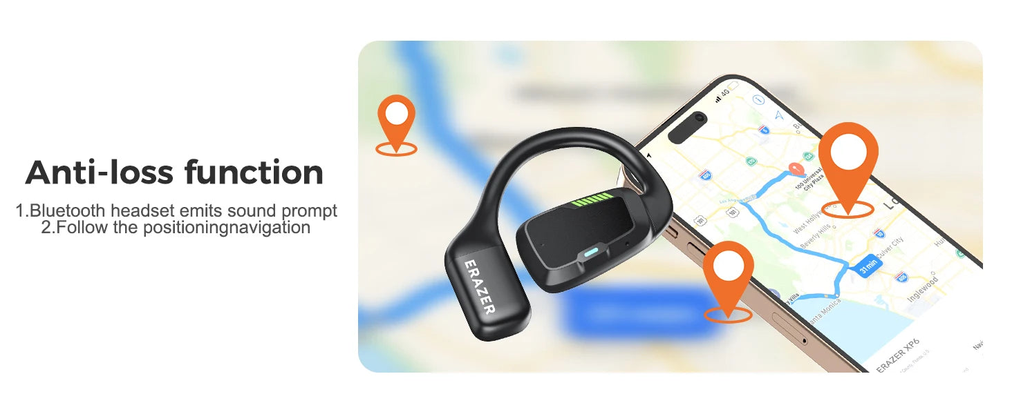 [135 Translator Earphone] Erazer XP6 Bluetooth Earphones Headset DIY Equalizer APP AI Wireless Headphones Travel Touch Screen
