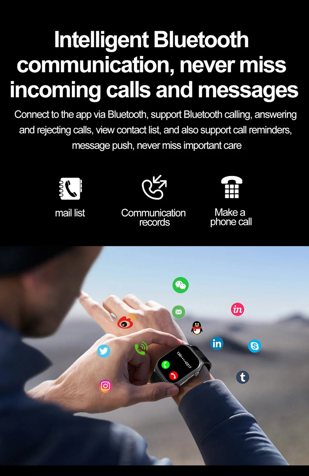 New Precise Detection Blood Pressure Smart Watch Air Pump Airbag Heart Rate ECG Health Bracelet BT Call Watches Men For Xiaomi
