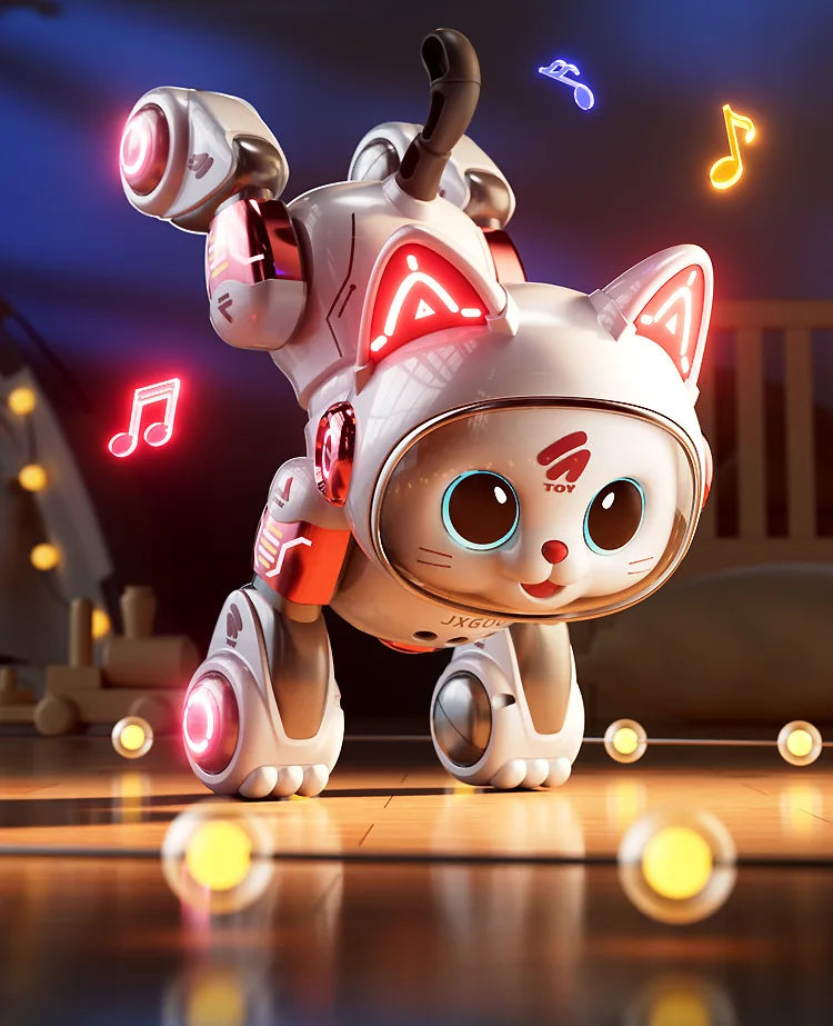 Smart Robotic Cat Toy - Interactive Walking & Meowing Robot for 1-3 Year Old Boys/Girls w/Remote Control