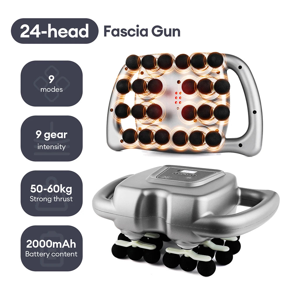 Six-head Fascia Gun High Frequency Vibration Waist Shoulder Back Leg Deep Tissue Body Massage Machine