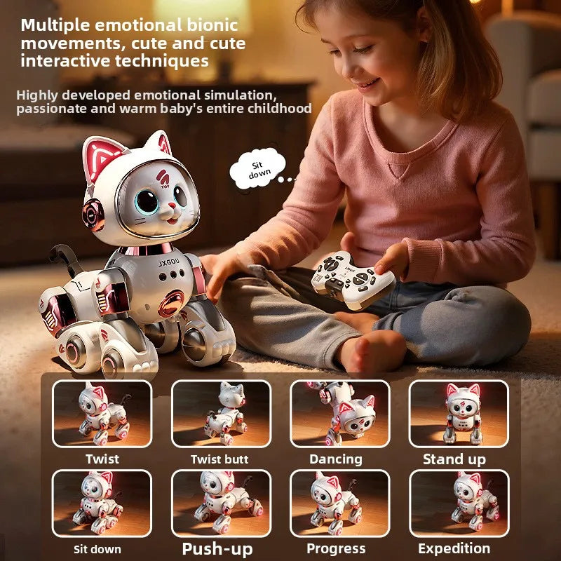 Smart Robotic Cat Toy - Interactive Walking & Meowing Robot for 1-3 Year Old Boys/Girls w/Remote Control