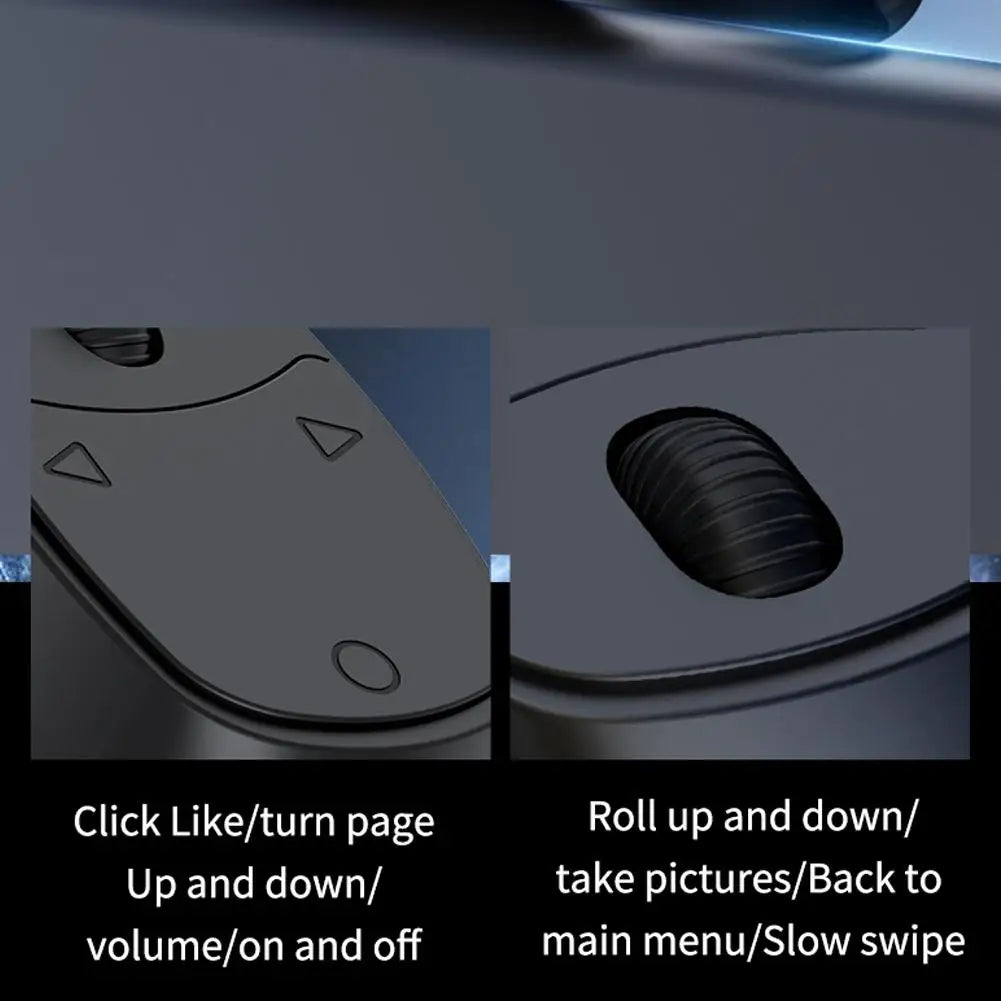 Bluetooth Page Turner Remote with Scroll Wheel - for eBooks, Videos; Wireless Shutter, Phone Stand Compatible (Volume Zoom)