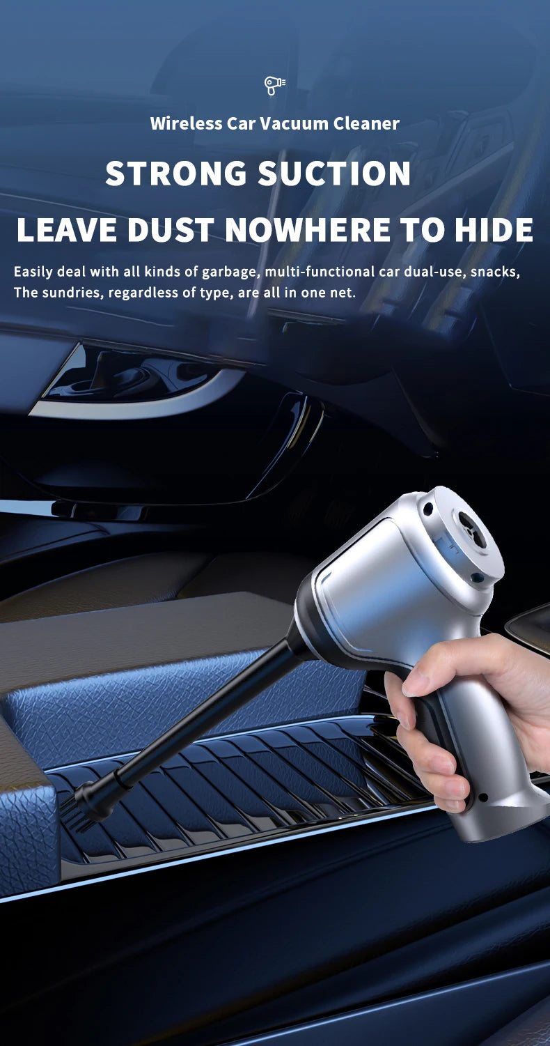 Car Wireless Vacuum Cleaner Strong Suction Handheld  Wet Dry Auto Vacuum Home & Car Dual Use Mini Vacuum Cleaner Home Appliance