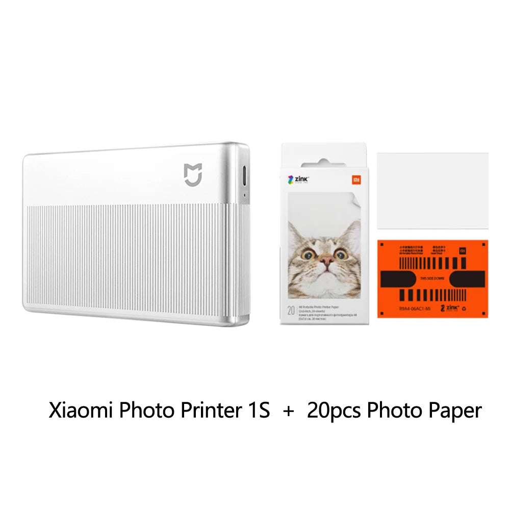 Xiaomi Portable Photo Printer 1S Bluetooth 5.2 Thermal Printer Multifunctional Pocket Printer for Smartphone and Tablet