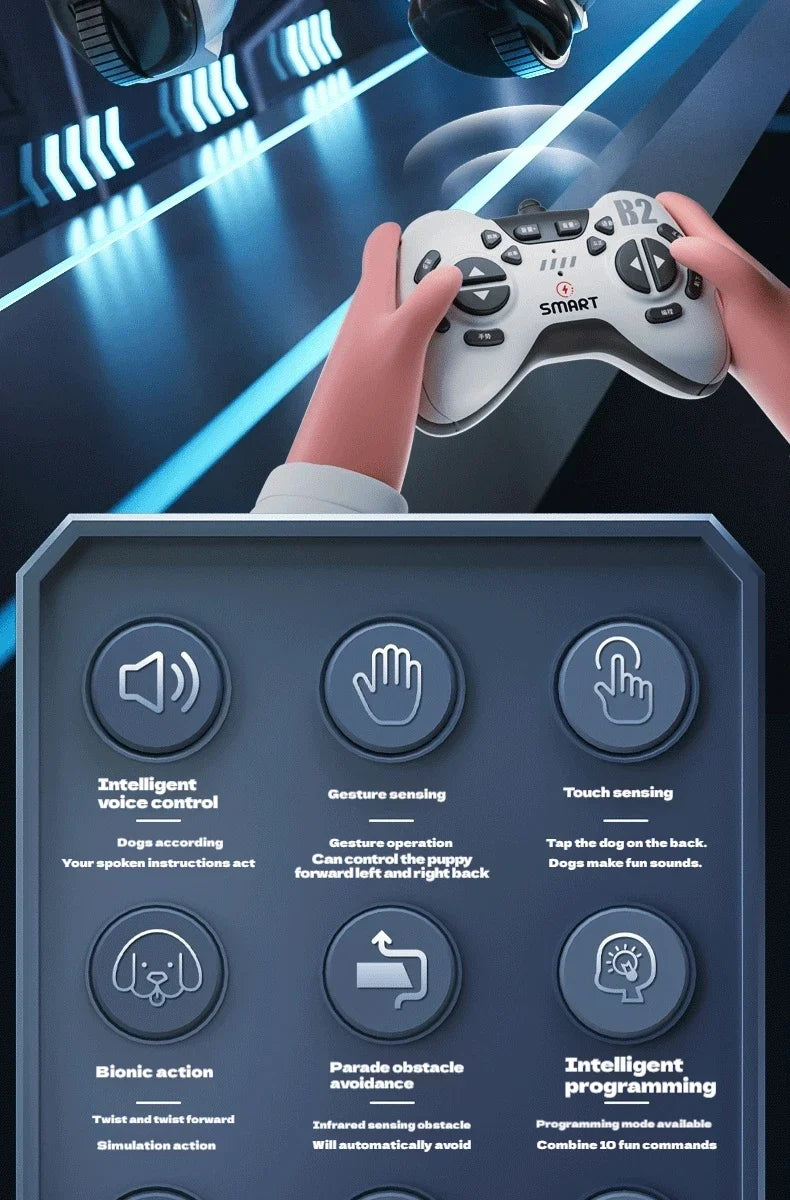 Latest Electric Intelligent Robot Dog Toy Remote Control Car For Children Gesture Dual SensationRacing Boy Gift robots kids toys