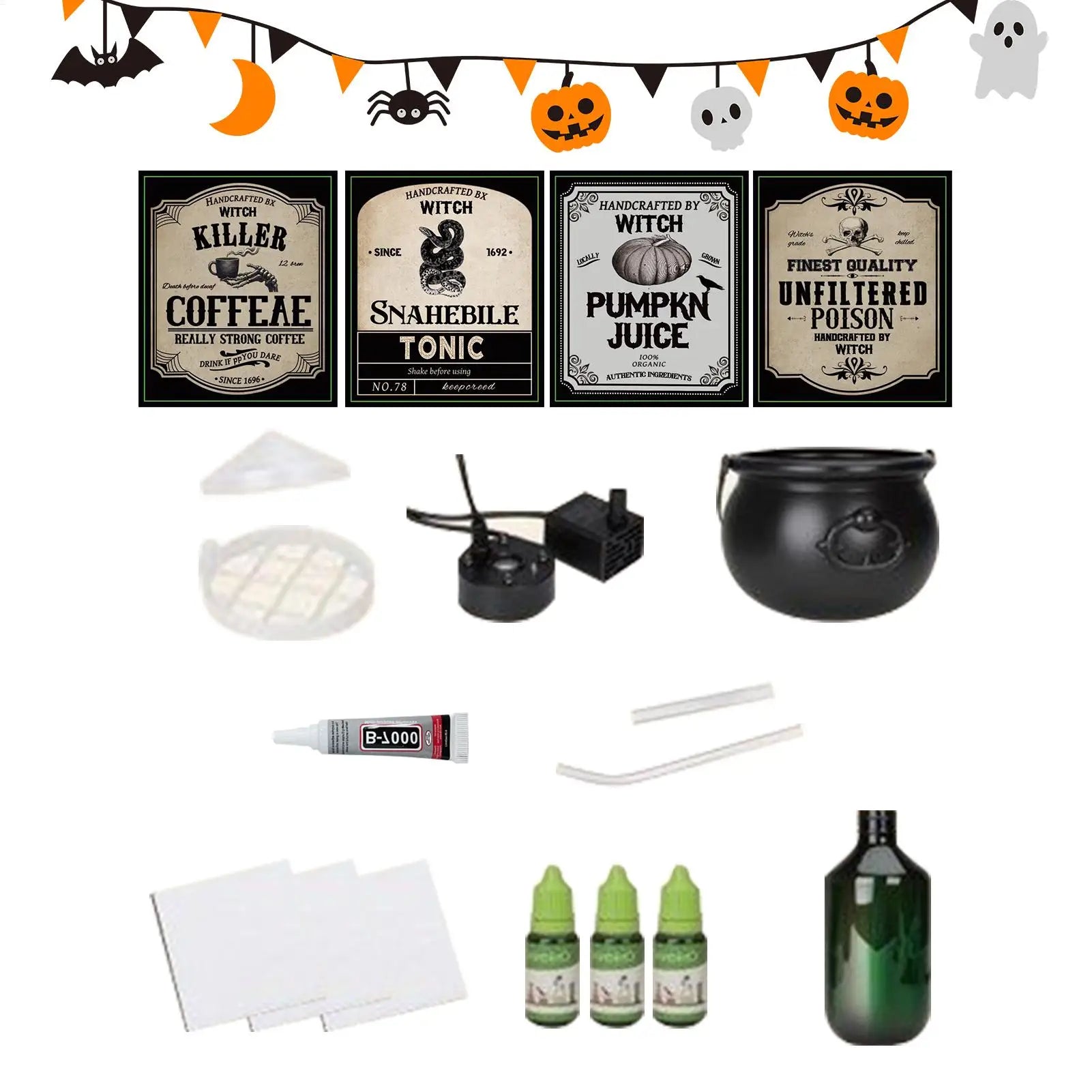 Halloween Cauldron Halloween Haunted House Decor Spooky Cauldron with Fume Effect for Homeowners Event Planners School