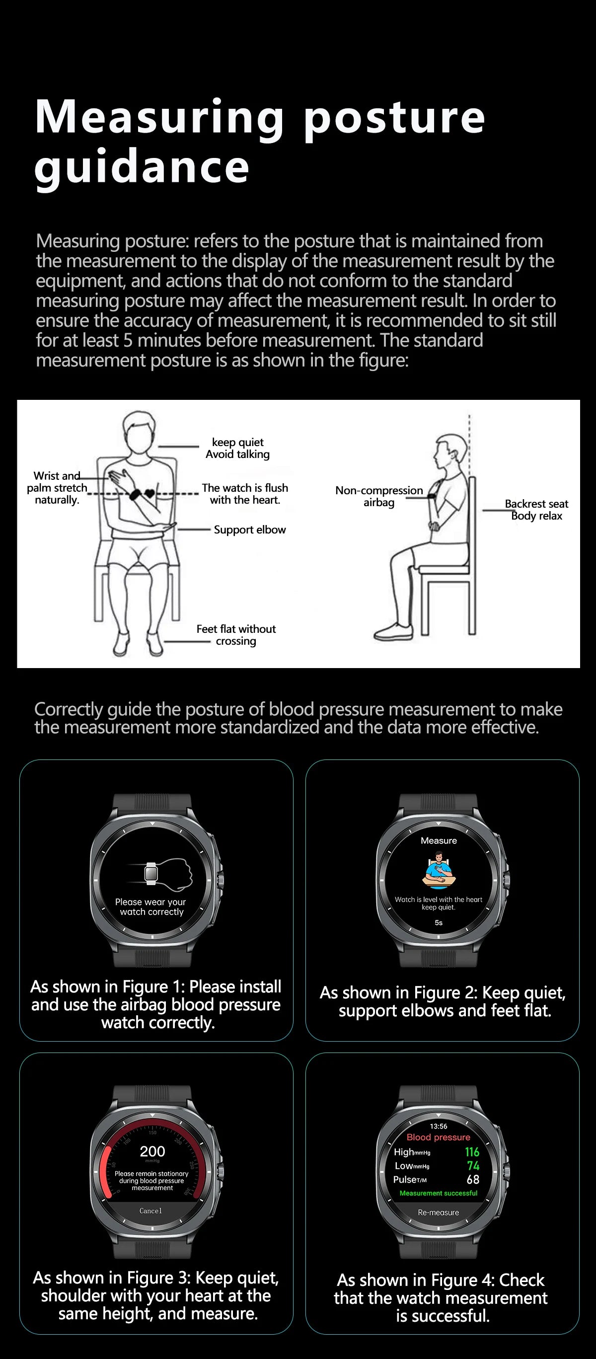 2025 For XIAOMI IOS New Air Pump Airbag Accurate Measure ECG NFC Smart Watch Blood Pressure Men Women