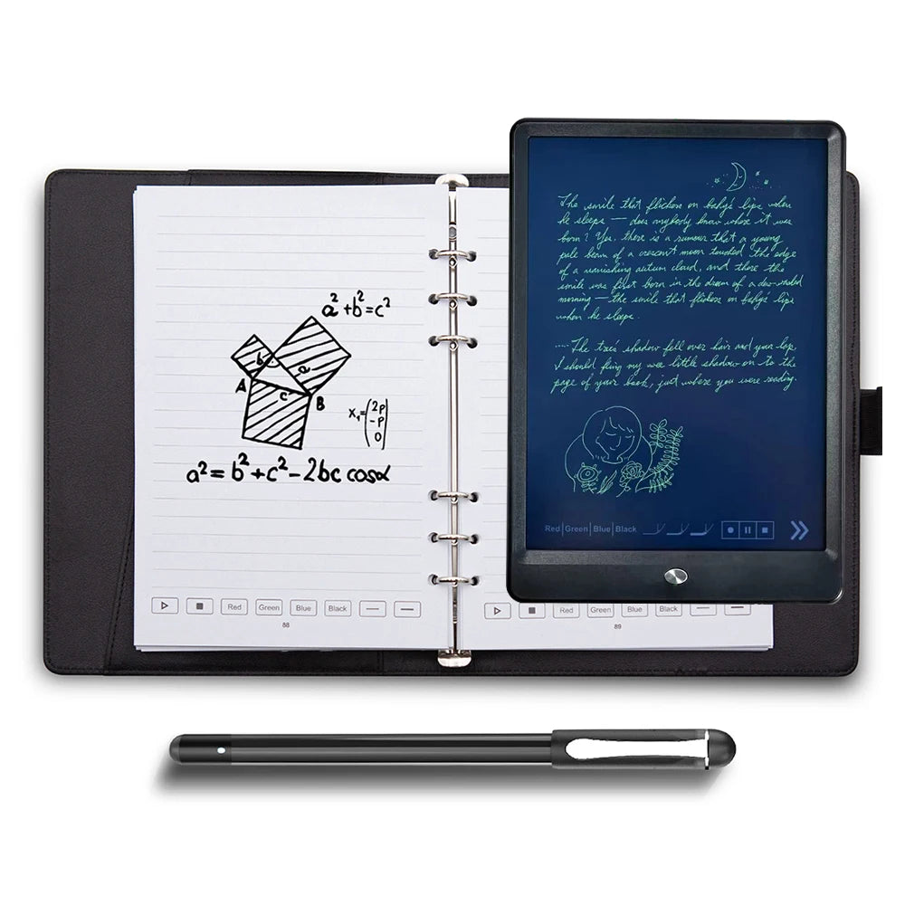 Bisofice Notebook Digital Pen Smart Pen Writing Set Includes Smartpen Smart A5 PU Leather Notebook Reusable Writing Tablet B5