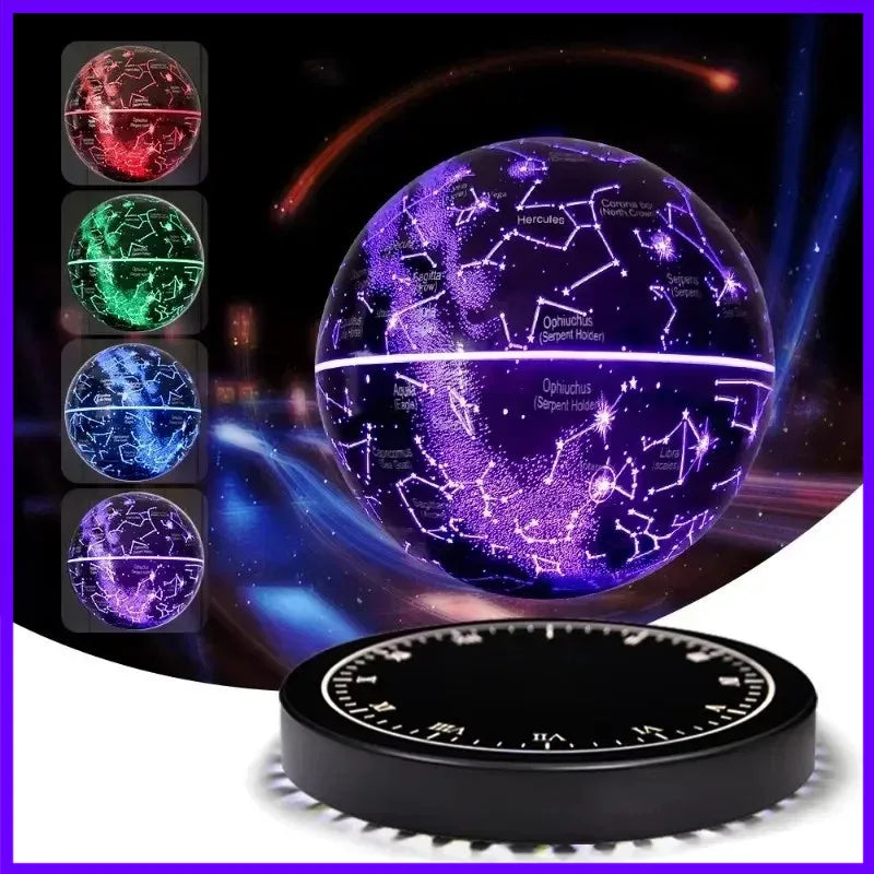 Magnetic Levitation LED Moon Lamp Auto-Rotating Globe Atmosphere Night Light for Bedroom Floating Home Office Decor Gift