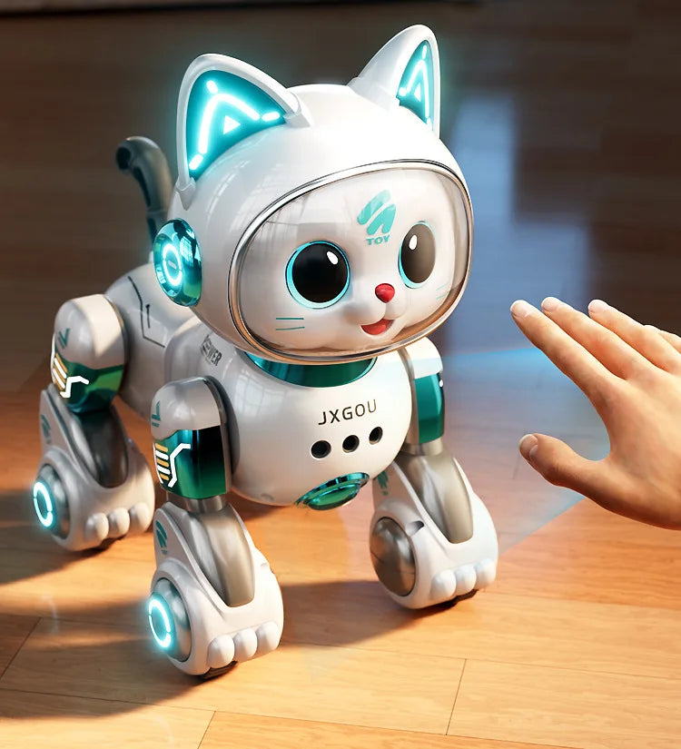 Smart Robotic Cat Toy - Interactive Walking & Meowing Robot for 1-3 Year Old Boys/Girls w/Remote Control