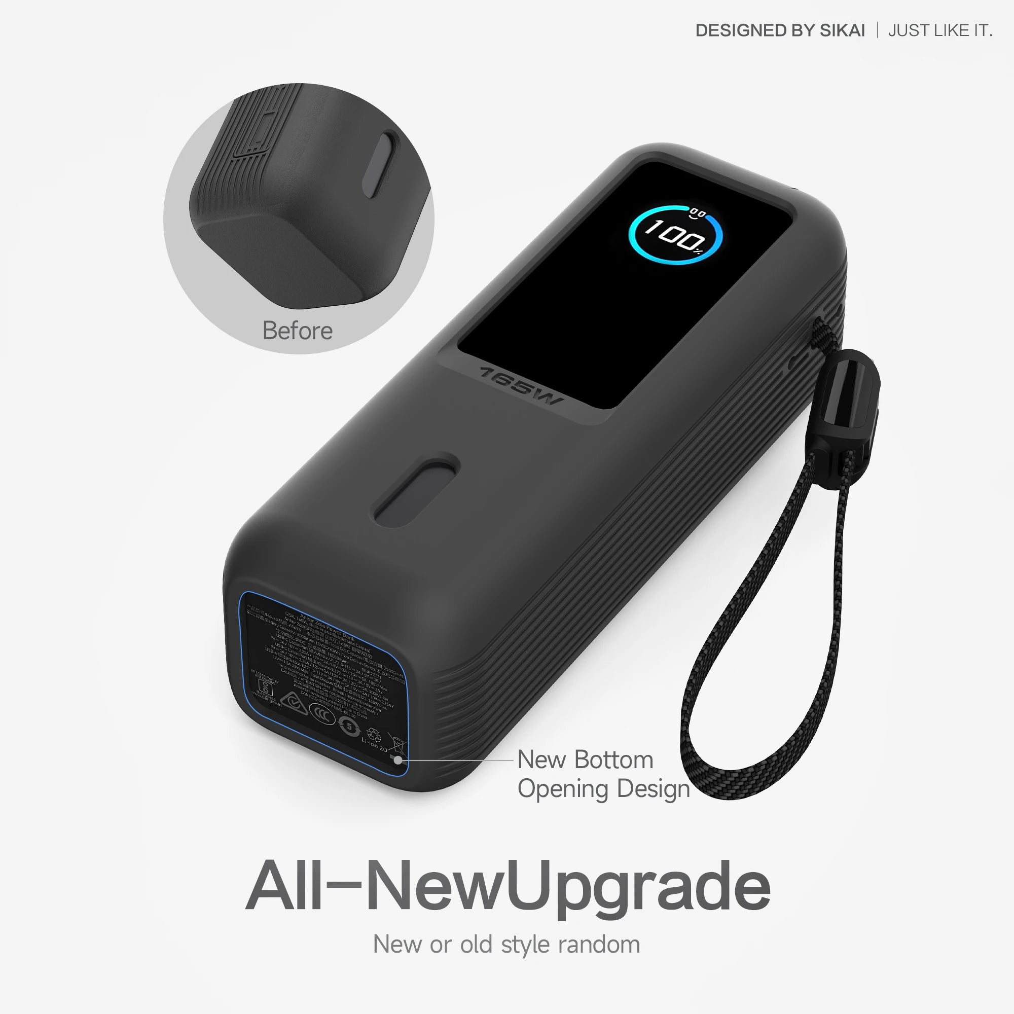 Sikai Eco-Friendly Silicone Portable Charger Case for Anker zolo 2in1 165W PowerBank Shockproof Cover Compatible with Anker zolo